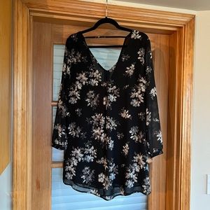 Black Floral ASTR mini dress